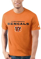 Starter Cincinnati Bengals Orange Wordmark Logo Drop Short Sleeve T Shirt