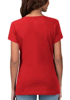 Philadelphia Phillies Womens Red Fair Catch Style Short Sleeve T-Shirt
