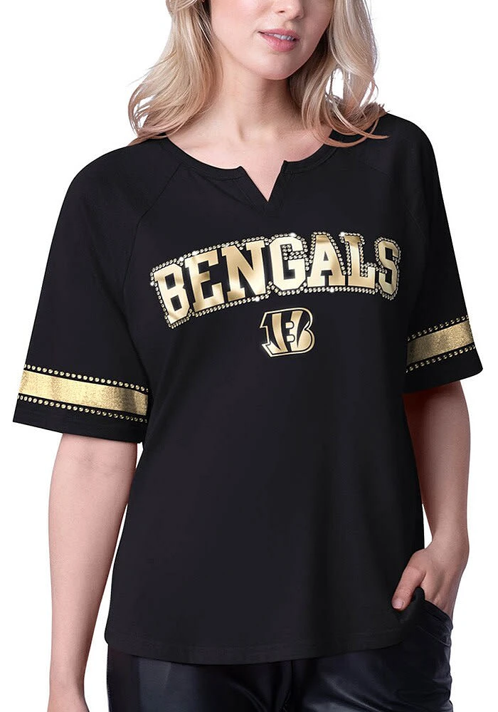 Cincinnati Bengals Womens Black Fuel Up Short Sleeve T-Shirt