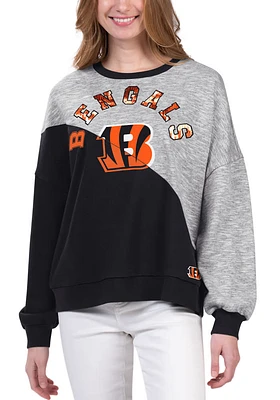 Cincinnati Bengals Womens Black Benchers Crew Sweatshirt