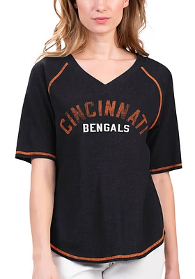 Cincinnati Bengals Womens Black Ball Chase Short Sleeve T-Shirt