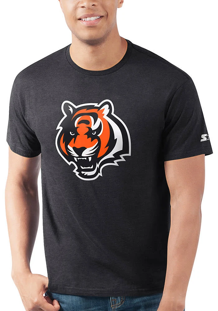 Starter Cincinnati Bengals Black Tiger Head Short Sleeve T Shirt