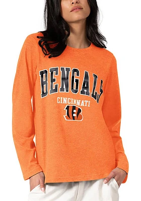 Cincinnati Bengals Womens Orange Foil LS Tee