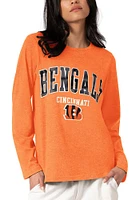 Cincinnati Bengals Womens Orange Foil LS Tee