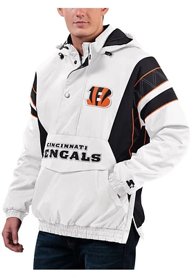 Starter Cincinnati Bengals Mens White Polyfill Pullover Jackets