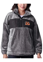 Cincinnati Bengals Womens Black Tie Game Qtr Zip