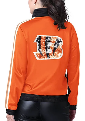 Cincinnati Bengals Womens Black Rebel Long Sleeve Track Jacket