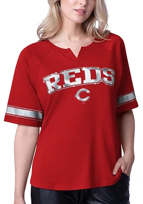 Cincinnati Reds Womens Red Fuel Up Short Sleeve T-Shirt