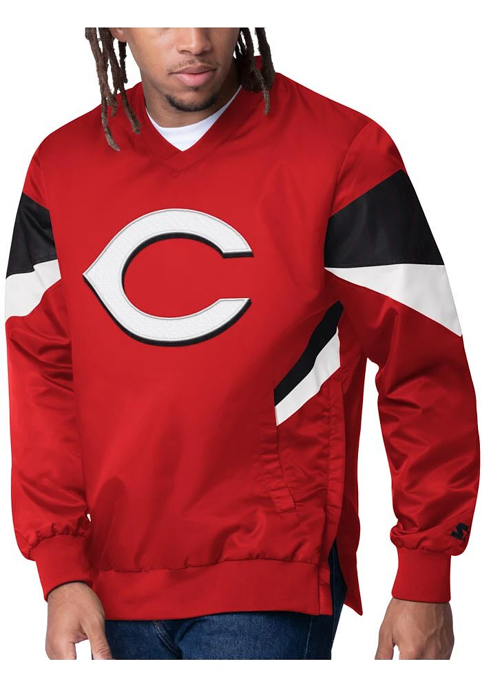 Starter Cincinnati Reds Mens Red Striker I Pullover Jackets