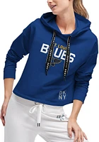 DKNY Sport St Louis Blues Womens Blue Maddie Crop Hooded Sweatshirt