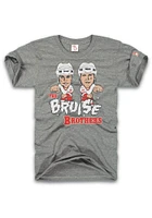Bob Probert Detroit Red Wings Grey Bruise Brothers Short Sleeve Fashion Player T Shirt