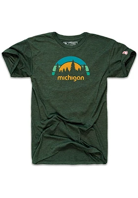 The Mitten State Michigan Green Outdoors Short Sleeve Fashion T Shirt