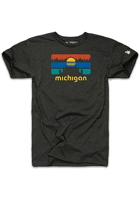 The Mitten State Michigan Black Dockside Short Sleeve Fashion T Shirt