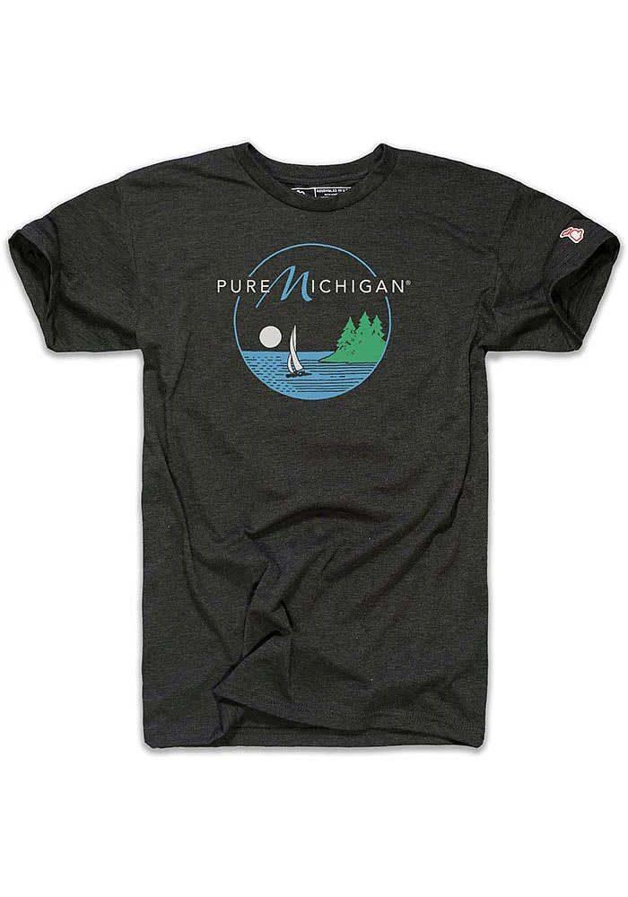 The Mitten State Michigan Black Pure Short Sleeve Fashion T Shirt