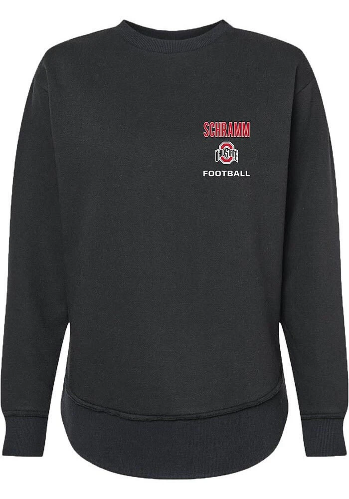 Brennen Schramm Rally Ohio State Buckeyes Womens Black NIL Embroidered Crew Sweatshirt