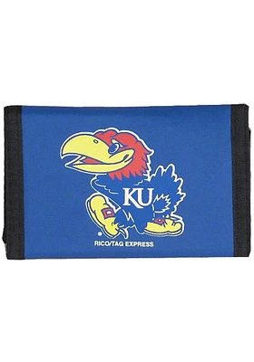 Kansas Jayhawks Nylon Mens Trifold Wallet