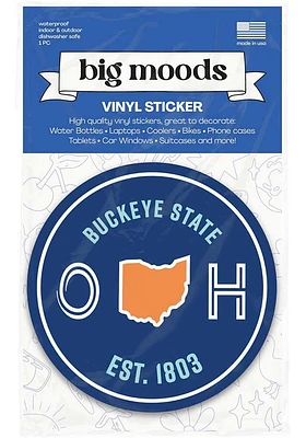 Ohio Buckeye State Circle Stickers