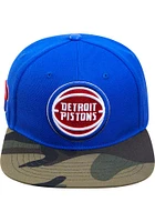 Pro Standard Detroit Pistons Blue Camo Visor Mens Snapback Hat