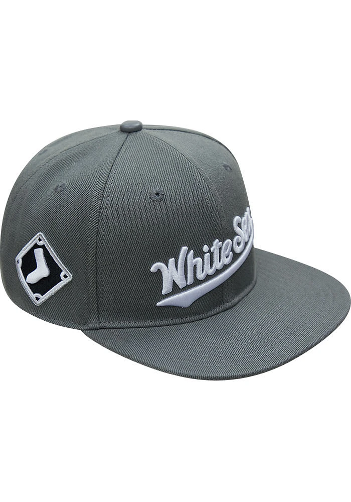Pro Standard Chicago White Sox Grey Script Wordmark Mens Snapback Hat