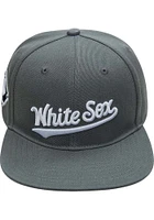 Pro Standard Chicago White Sox Grey Script Wordmark Mens Snapback Hat