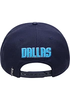 Pro Standard Dallas Mavericks Navy Blue Stacked Logo Mens Snapback Hat