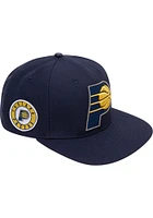 Pro Standard Indiana Pacers Navy Blue Club Logo Iconic Mens Snapback Hat