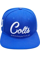 Pro Standard Indianapolis Colts Blue Script Wordmark Mens Snapback Hat