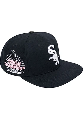 Pro Standard Chicago White Sox Black World Series Side Patch Mens Snapback Hat