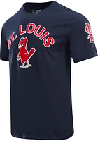 Pro Standard St Louis Cardinals Navy Blue Bristle Short Sleeve Fashion T Shirt