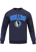 Pro Standard Dallas Mavericks Mens Navy Blue Classic Bristle Long Sleeve Fashion Sweatshirt