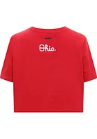 Pro Standard Ohio State Buckeyes Womens Red Boxy Short Sleeve T-Shirt