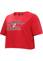 Pro Standard Ohio State Buckeyes Womens Red Boxy Short Sleeve T-Shirt