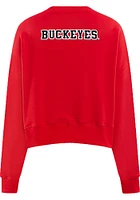 Pro Standard Ohio State Buckeyes Womens Red Fleece Crew Sweatshirt