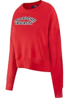 Pro Standard Ohio State Buckeyes Womens Red Fleece Crew Sweatshirt