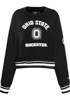 Pro Standard Ohio State Buckeyes Womens Black Pearl Crew Sweatshirt