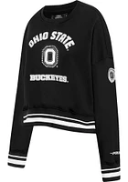 Pro Standard Ohio State Buckeyes Womens Black Pearl Crew Sweatshirt