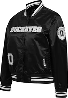 Pro Standard Ohio State Buckeyes Womens Black Pearl Satin Light Weight Jacket