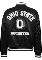 Pro Standard Ohio State Buckeyes Womens Black Pearl Satin Light Weight Jacket