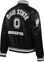 Pro Standard Ohio State Buckeyes Womens Black Pearl Satin Light Weight Jacket