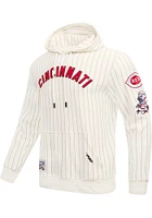 Pro Standard Cincinnati Reds Mens White Pinstripe Retro Classic Fashion Hood