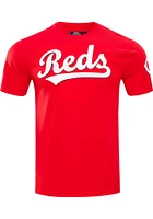 Pro Standard Cincinnati Reds Red Classic Chenille Short Sleeve Fashion T Shirt