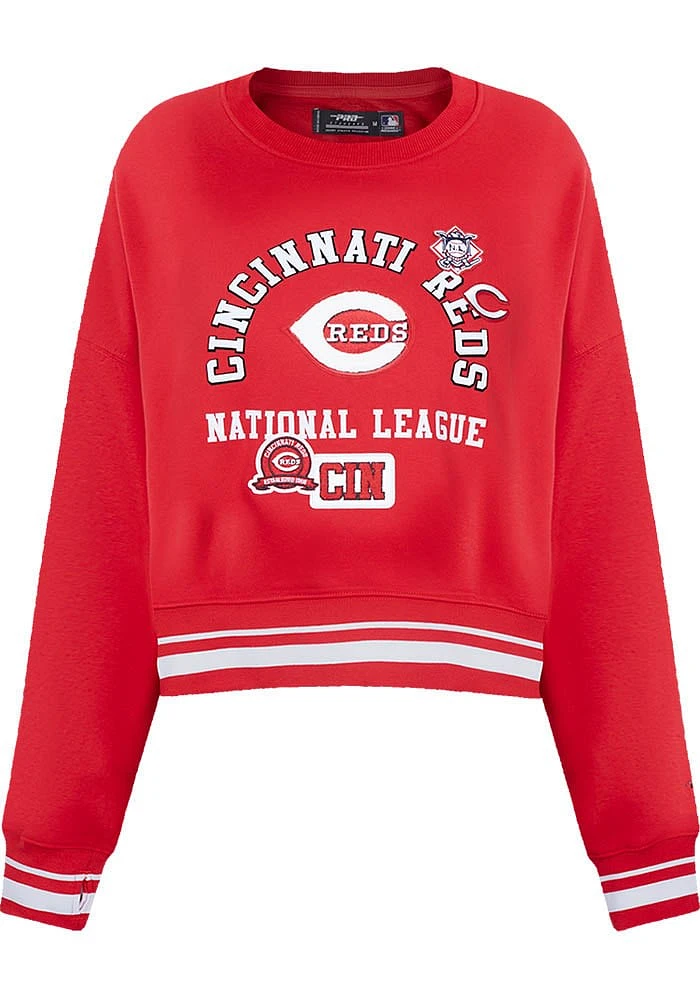 Pro Standard Cincinnati Reds Womens Red Area Code Crew Sweatshirt