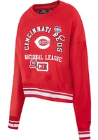 Pro Standard Cincinnati Reds Womens Red Area Code Crew Sweatshirt