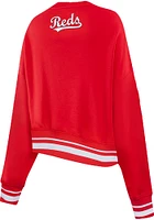 Pro Standard Cincinnati Reds Womens Red Area Code Crew Sweatshirt