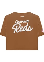 Pro Standard Cincinnati Reds Womens Brown Paint Short Sleeve T-Shirt