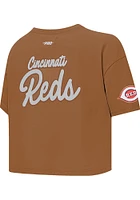 Pro Standard Cincinnati Reds Womens Brown Paint Short Sleeve T-Shirt