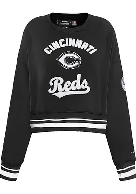 Pro Standard Cincinnati Reds Womens Black Pearl Crew Sweatshirt