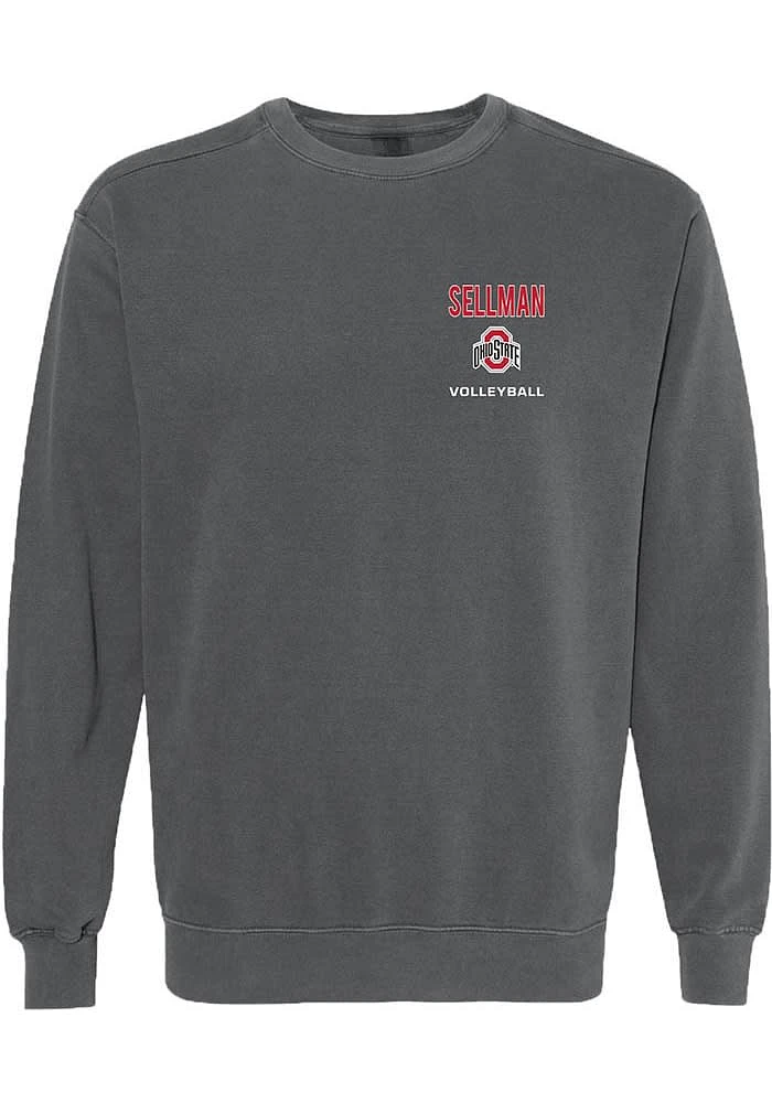 Emerson Sellman Rally Mens Black Ohio State Buckeyes NIL Embroidered Crew Sweatshirt