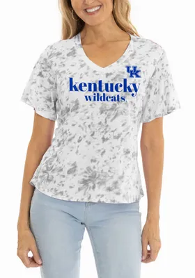 Flying Colors Kentucky Wildcats Womens White Flutter Short Sleeve T-Shirt