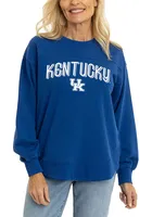 Flying Colors Kentucky Wildcats Womens Blue Yoke Crew Sweatshirt